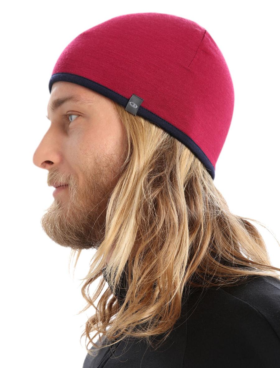 Czapki Icebreaker Unisex Merino Pocket Beanie Damskie Różowe Granatowe | PL 1459DFMN